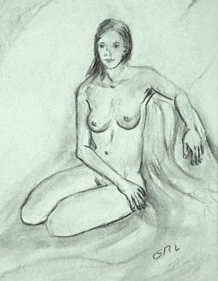 Original Fine Art Nudes Charcoal Sketch 08/20/20 Pose1 Drawing by G Linsenmayer