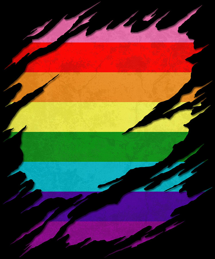 Original Gilbert Baker LGBT Gay Pride Flag Ripped Reveal Digital Art by ...