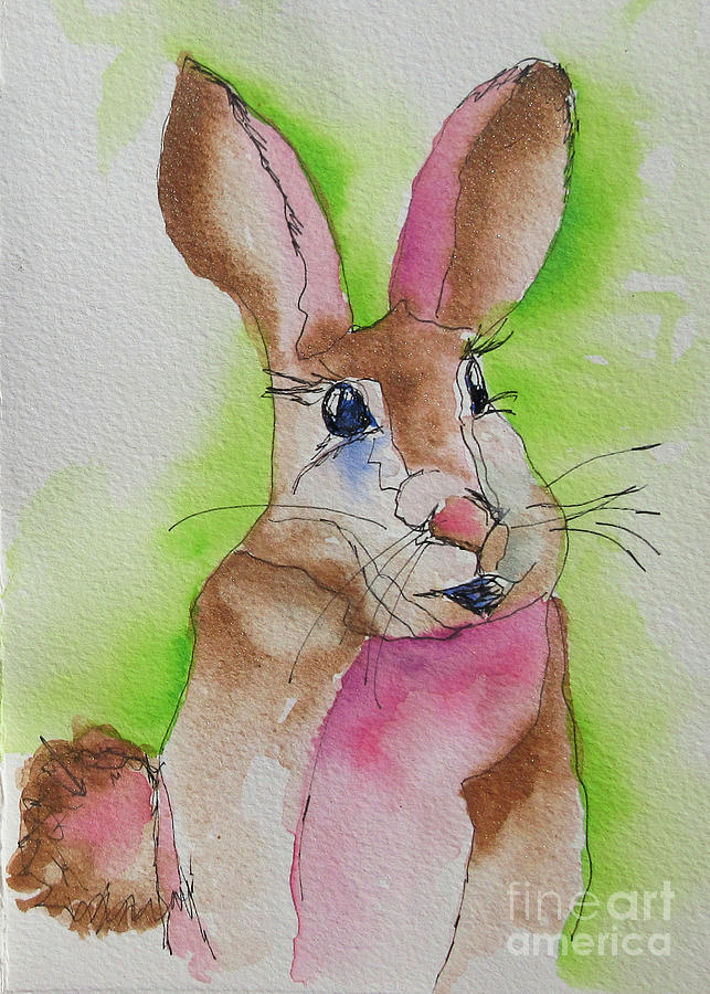 ORIGINAL Mister Bunny 2 Painting by Janet Cruickshank