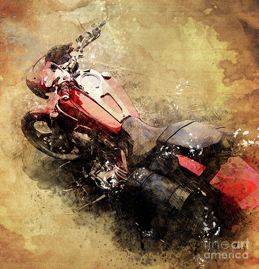 Art Drawing MADAME HUBERT N 18 Motorcycle - Breizh Rider