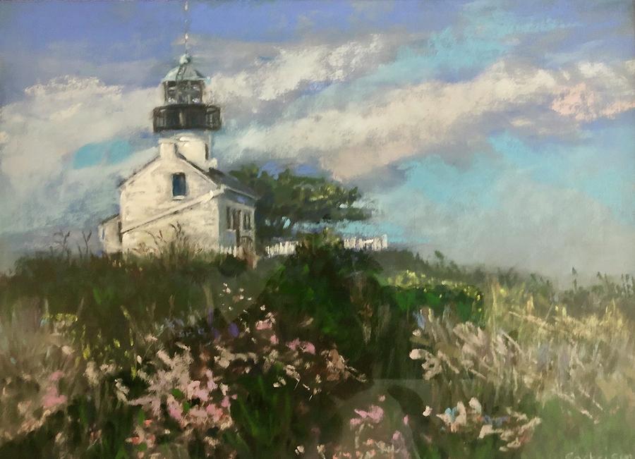 Original Point Loma Lighthouse Pastel by Nancy Sackrison - Fine Art America