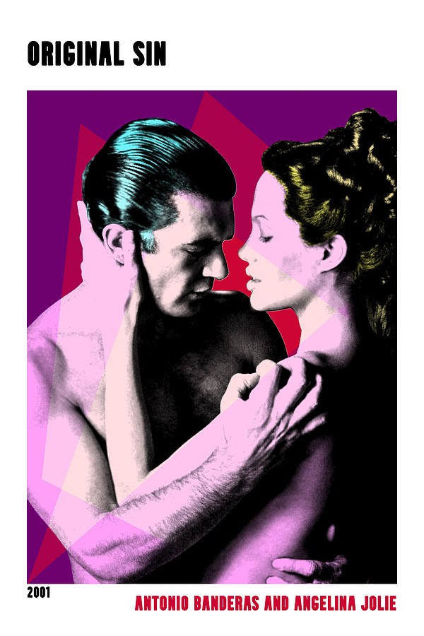 Antonio Banderas Mixed Media - Original Sin, 2001, movie poster, with synopsis by Movie World Posters