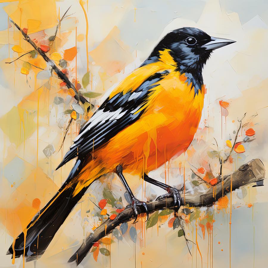 Oriole Bird Painting Painting by Lourry Legarde