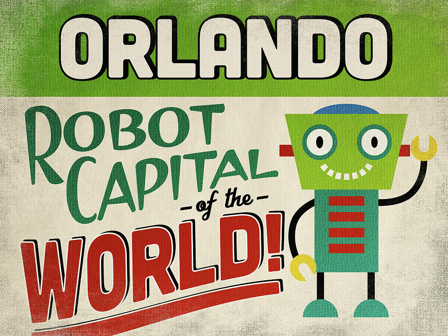 Orlando Florida Robot Capital Digital Art by Flo Karp