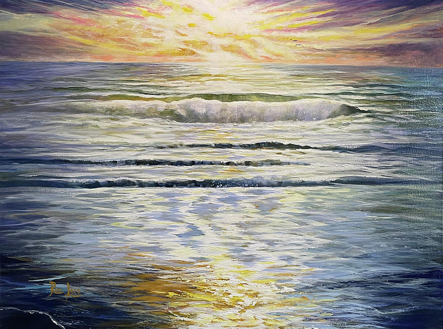 Ormond Beach Sunrise Painting by Ron Lace - Fine Art America