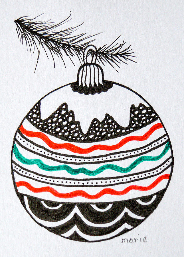 Ornament Greeting Card Drawing by Marie Dudek Brown