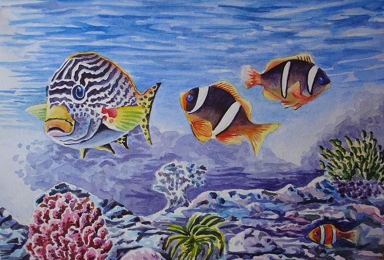 Ornamental Fish Painting by Lauren Dane - Fine Art America