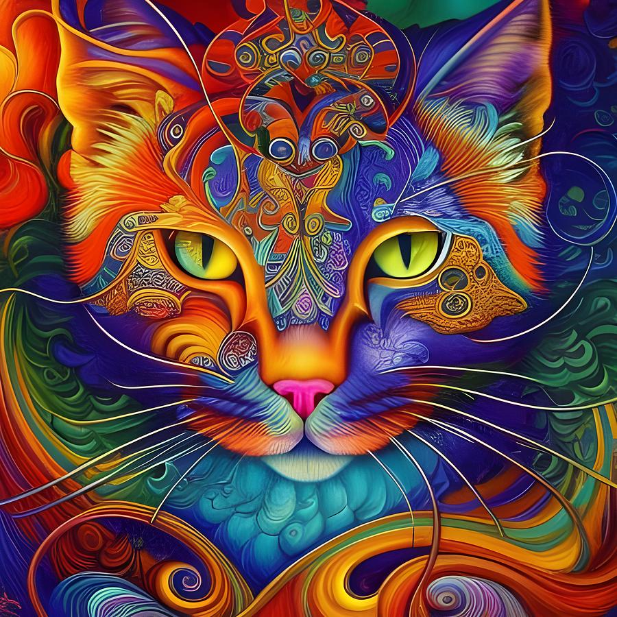 Ornate Cat Digital Art by Judi Suni Hall