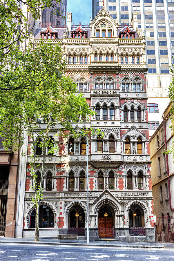 Ornate exterior of the Melbourne Safe Deposit building, designed by architect and politician, William Pitt and built in the Gothic Revival style in 1890. Photograph by Jane Rix