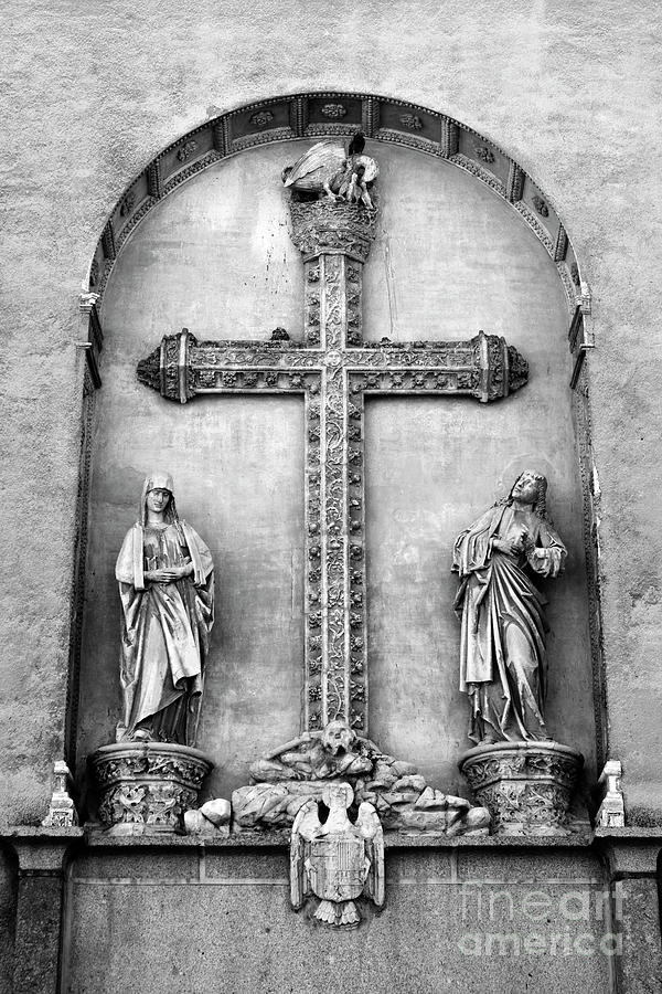 Ornate Stone Cross San Juan de los Reyes monastery Toledo Spain Photograph by James Brunker