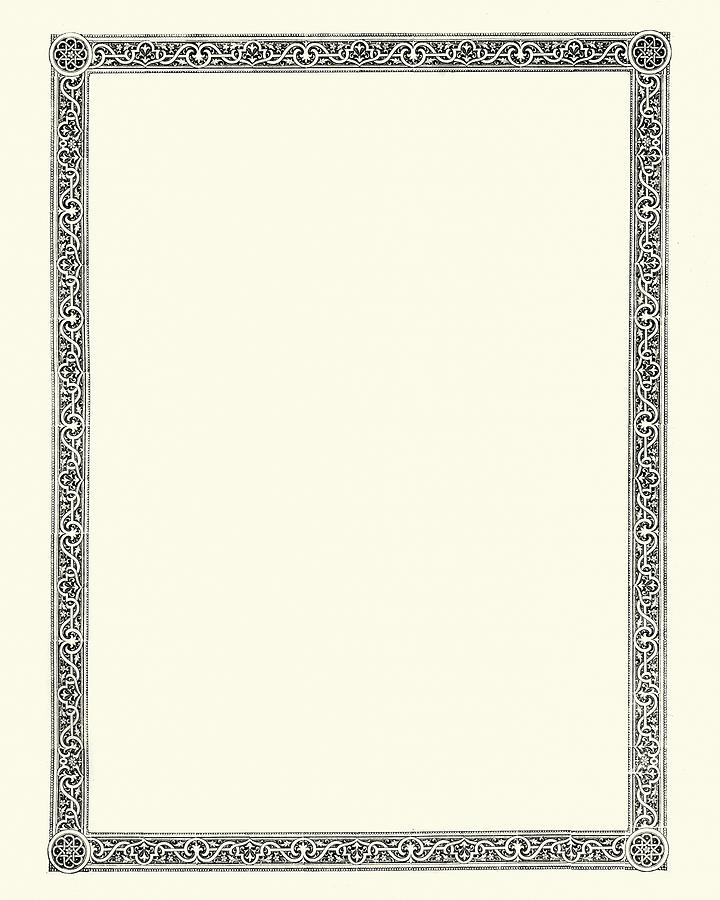 Ornate victorian style border design element Drawing by Duncan1890