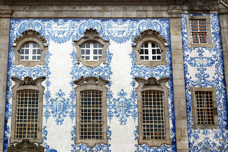 Ornate windows and tiles Igreja do Carmo church Porto Portugal Photograph by James Brunker