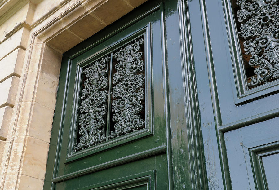 Ornate wooden door, Eglise Saint-Etienne, Nevers, Nievre, Burgundy, France Photograph by Kevin Oke