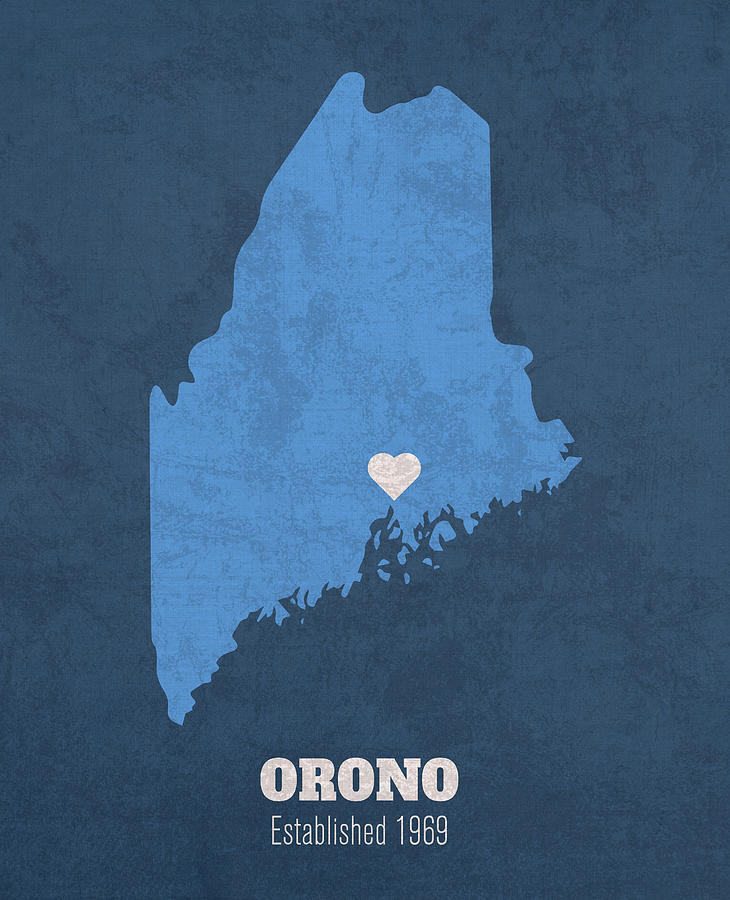 Orono Maine City Map Founded 1969 University of Maine Color Palette ...