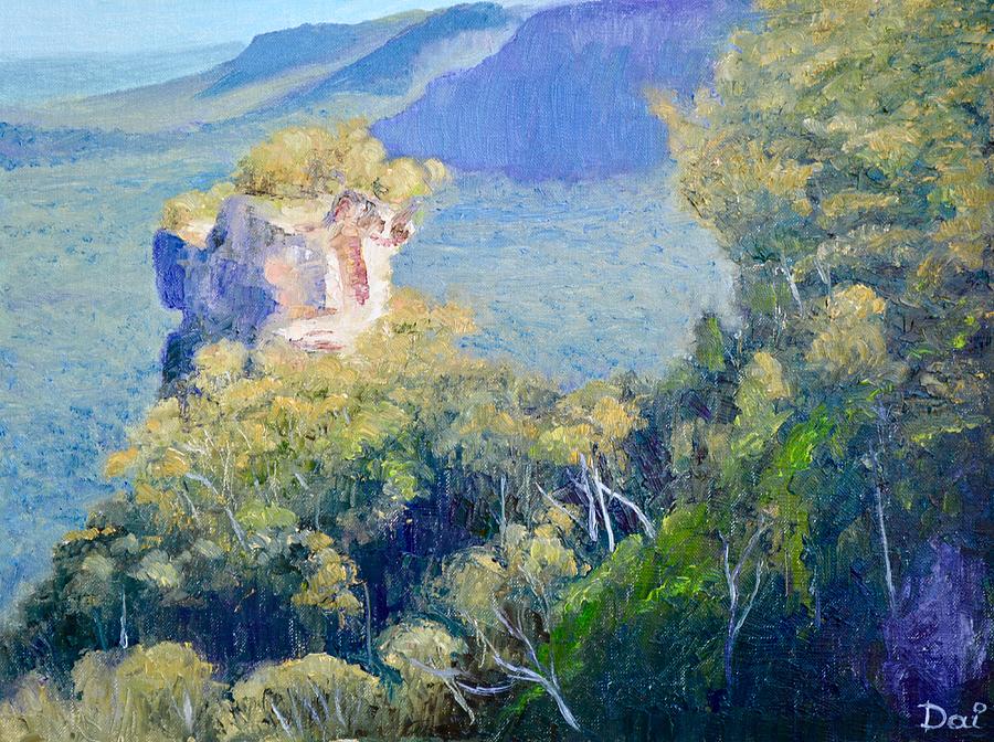 Orphan Rock at Katoomba Painting by Dai Wynn