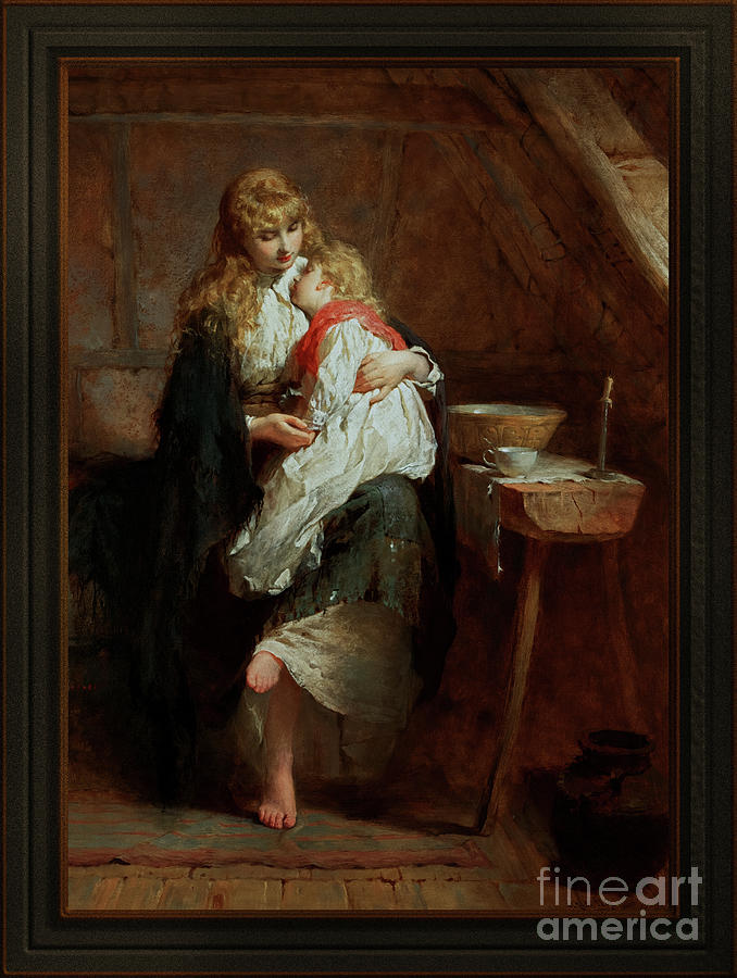 Orphans by George Elgar Hicks Classical Fine Art Reproduction Painting by Rolando Burbon