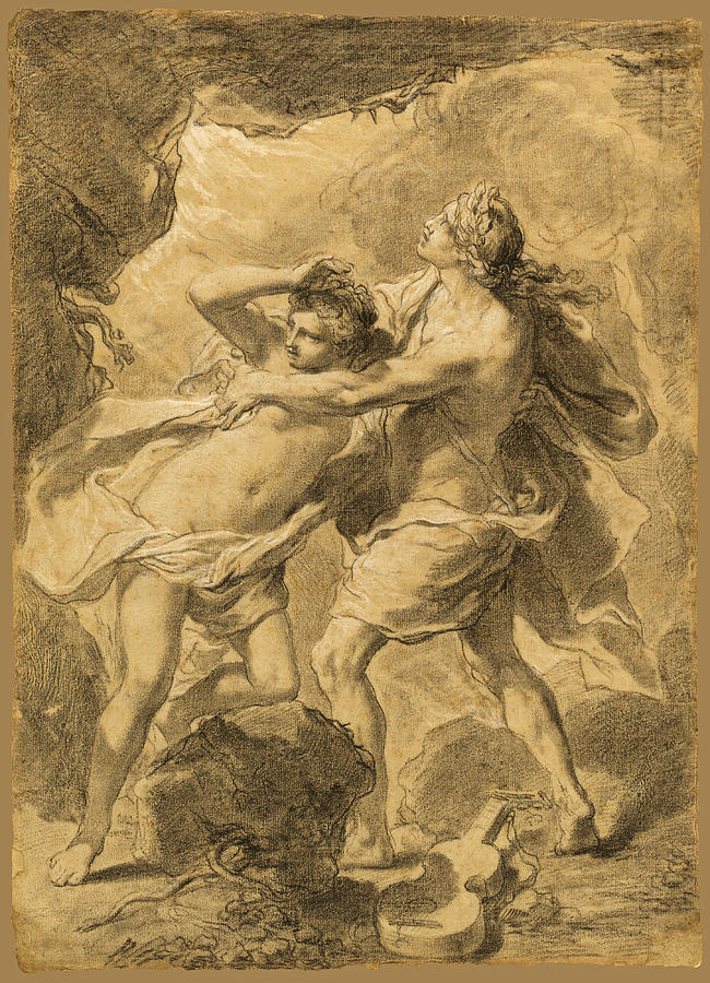 Orpheus and Eurydice 2 Drawing by Gaetano Gandolfi