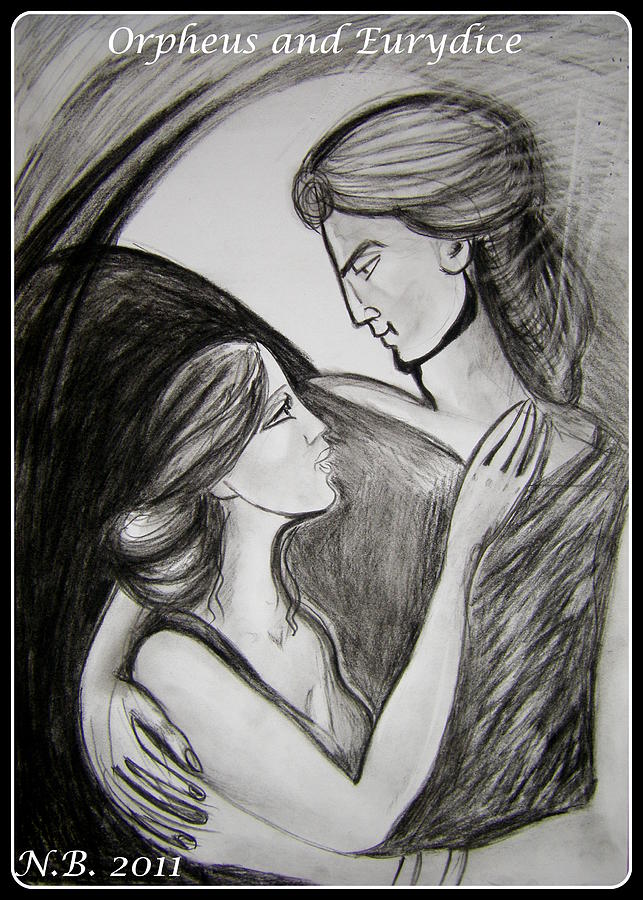 Orpheus and Eurydice Drawing by Nadia Birru