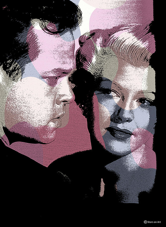 Orson Welles and Rita Hayworth modernized portrait Mixed Media by Movie World Posters