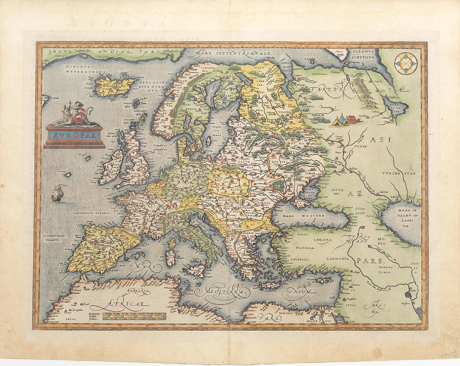 ORTELIUS  Europae Painting by MotionAge Designs