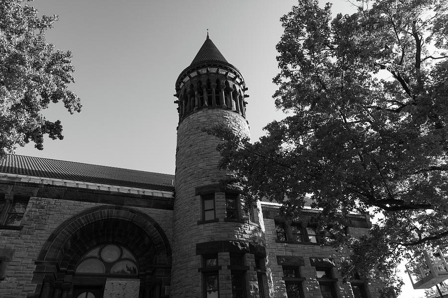 Orton Hall at Ohio State University in black and white Photograph by Eldon McGraw