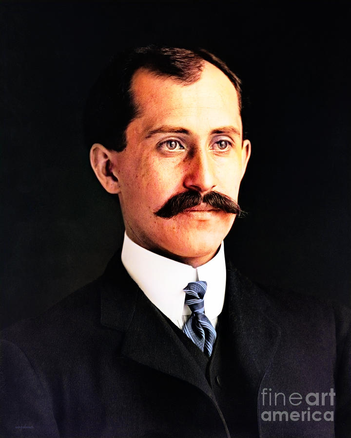 Orville Wright The Wright Brothers Aviation Pioneer History Colorized 20210428 v2 Photograph by Wingsdomain Art and Photography