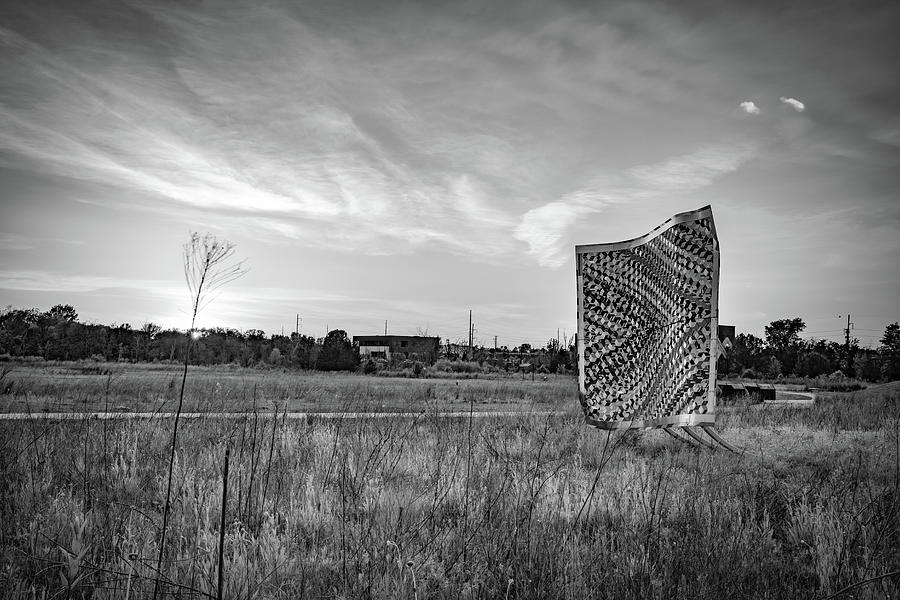 Osage Park Fluttering Quilt Sunset In Black And White - Bentonville Arkansas Photograph by Gregory Ballos