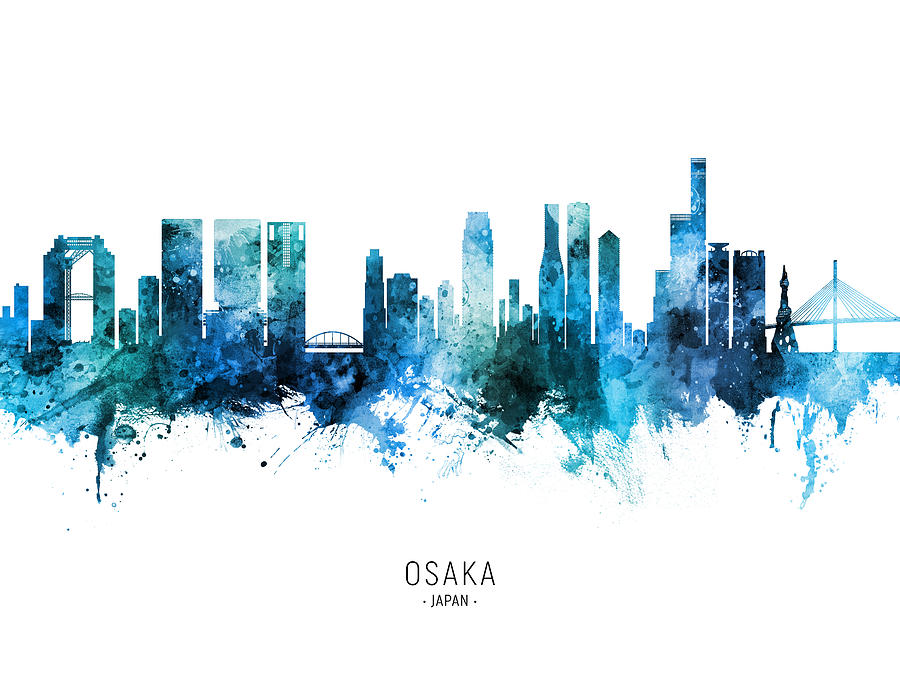 Osaka Japan Skyline #24 Digital Art by Michael Tompsett