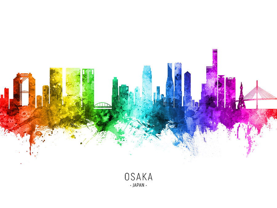 Osaka Japan Skyline #95 Digital Art by Michael Tompsett