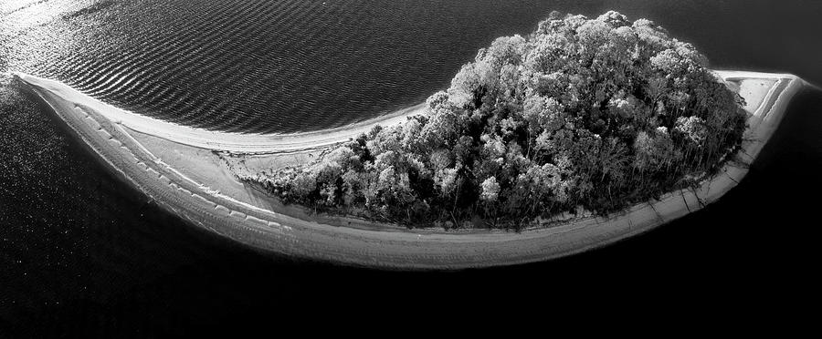 Osborn Island In The Fall BW Photograph by Susan Candelario