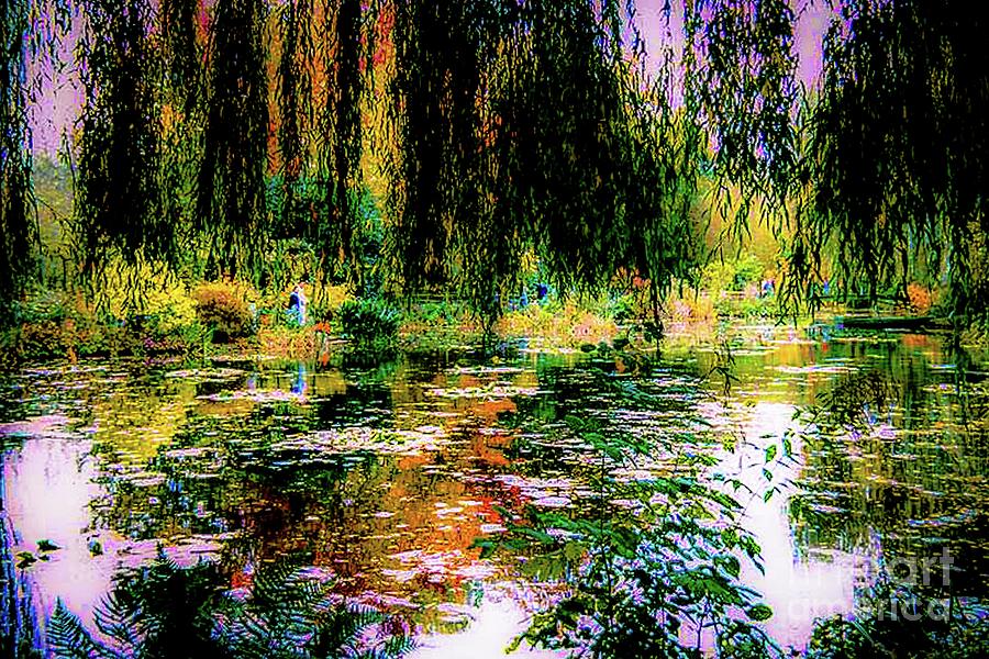 Claude Monet Photograph - Oscar-Claude Monets Garden Pond Reflection Row Boat and Bridge by D Davila