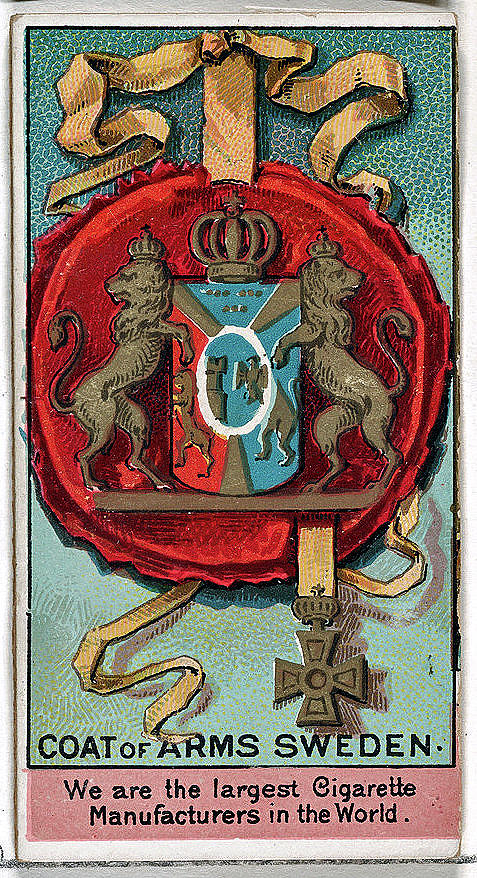 Oscar II King of Sweden and Norway from the Rulers Flags and Coats of Arms series N126 2 issued by W Painting by Artistic Rifki
