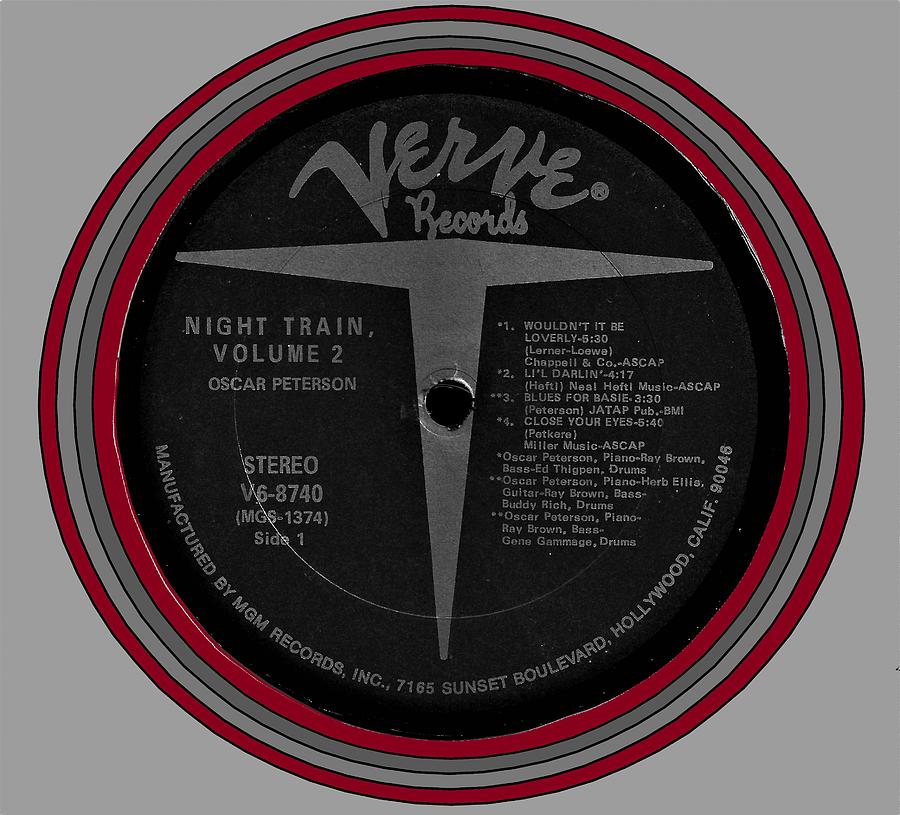 Oscar Peterson Night Train 2 LP Label Painting by Doug Siegel - Fine ...