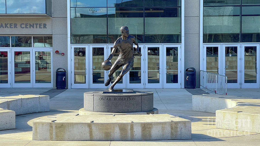 Oscar Robertson Statue in Front of University of Cincinnati Fifth Third Arena  5318 Photograph by Jack Schultz