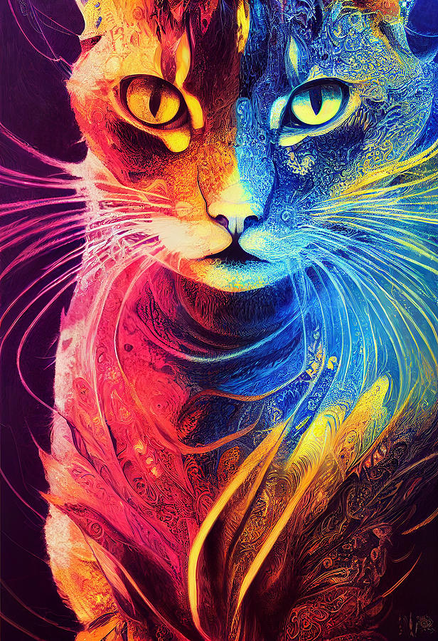 Oscar the Cat Digital Art by Peter Tinker - Fine Art America