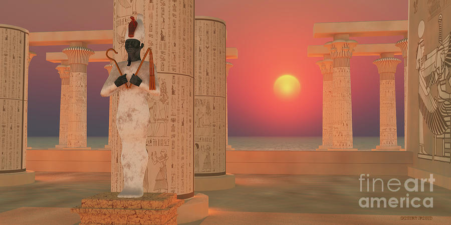Osiris God Statue Digital Art by Corey Ford