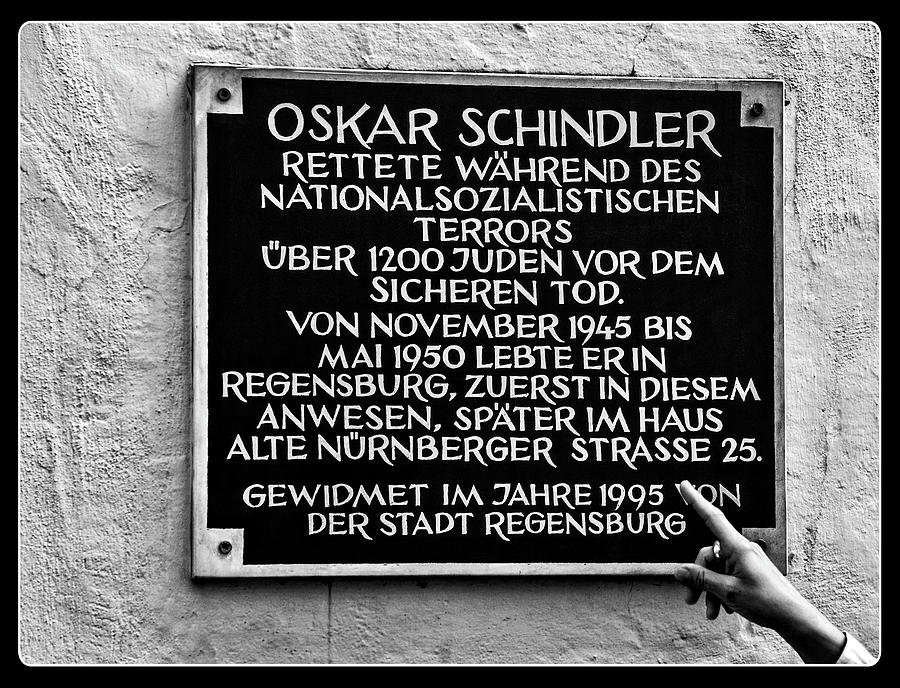 Oskar Schindler Memorial in Regenberg Germany Photograph by Phil Cardamone