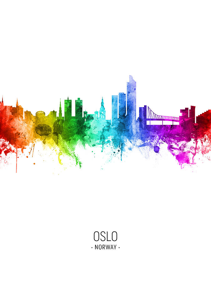 Oslo Norway Skyline #34 Digital Art by Michael Tompsett