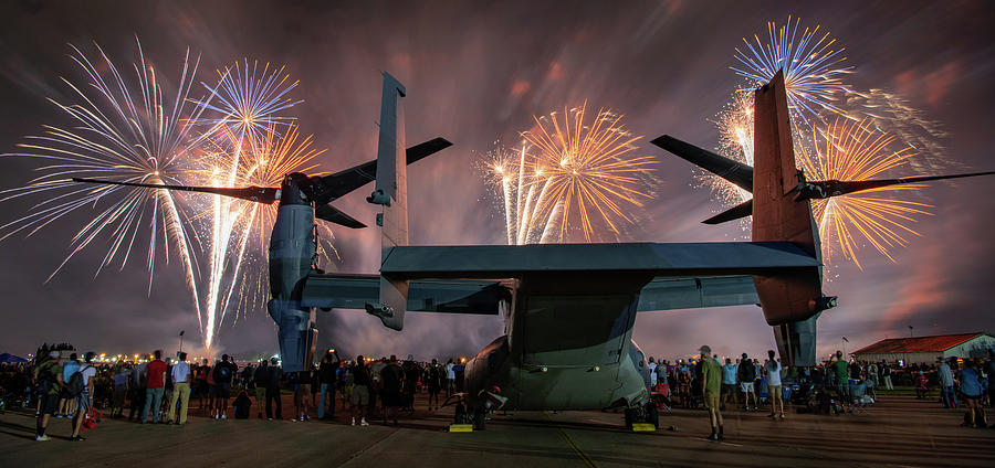 Osprey Fireworks 2 Photograph by David Hart
