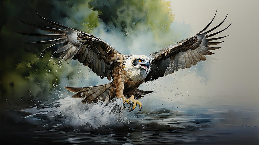 Osprey Fishing Digital Art by Evie Carrier