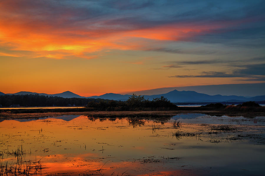 Ossipee Lake, New Hampshire Sunset Photograph by John Rowe