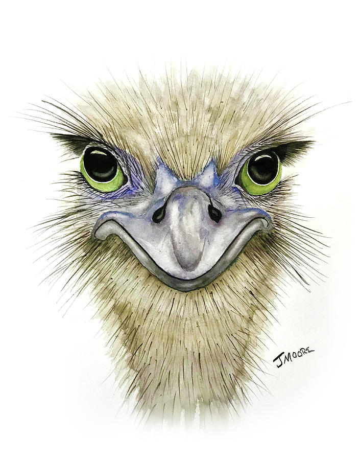 Ostrich Painting by Jeffrey A Moore