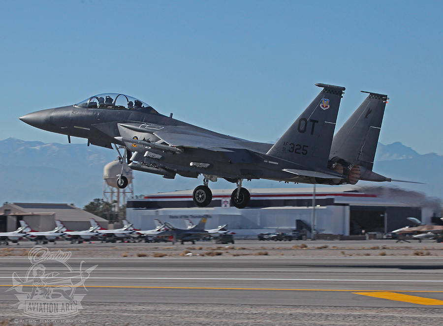 OT F-15E launching 21R Nellis AFB Photograph by Custom Aviation Art OT F-15E launching 21R Nellis AFB Photograph by Custom Aviation Art