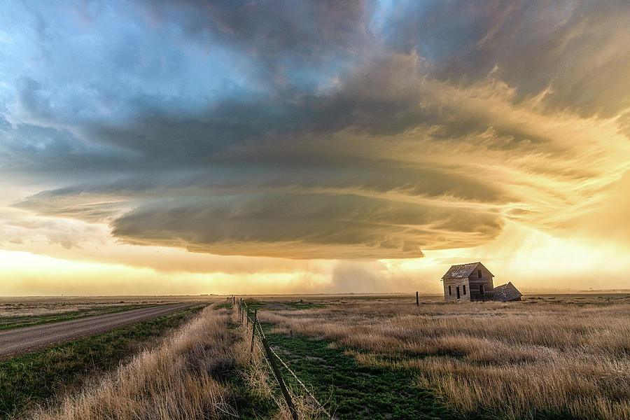 Otherworldly - Supercell Thunderstorm Over Abandoned House In Colorado Photograph