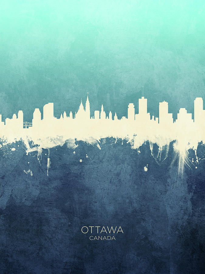 Skyline Digital Art - Ottawa Canada Skyline #05 by Michael Tompsett