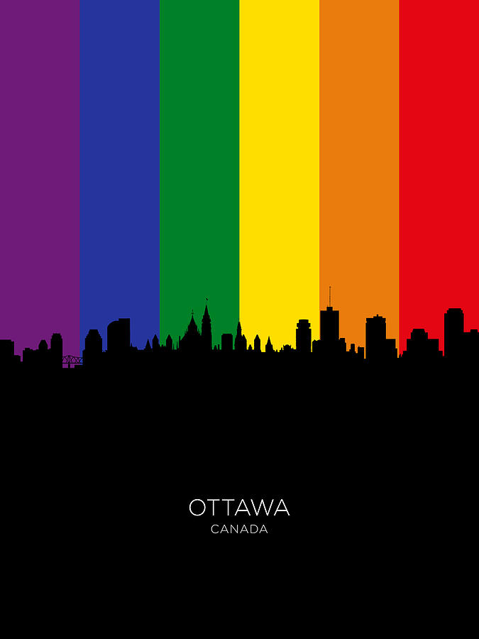 Skyline Digital Art - Ottawa Canada Skyline #66 by Michael Tompsett