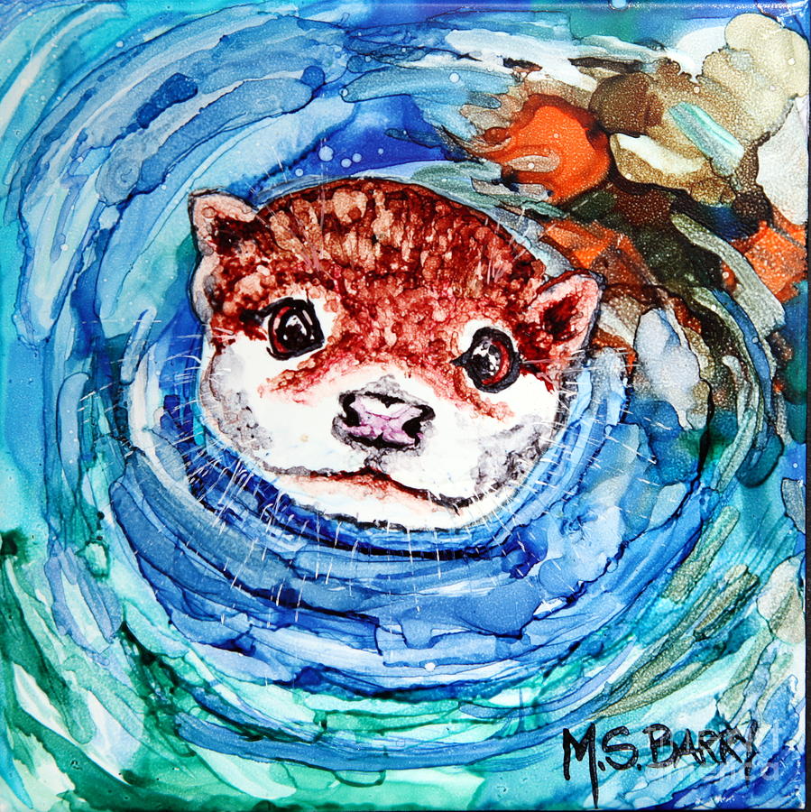 Otter Painting by Maria Barry