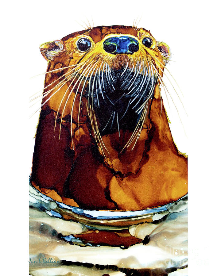 Otter Pop Up Painting by Jan Killian