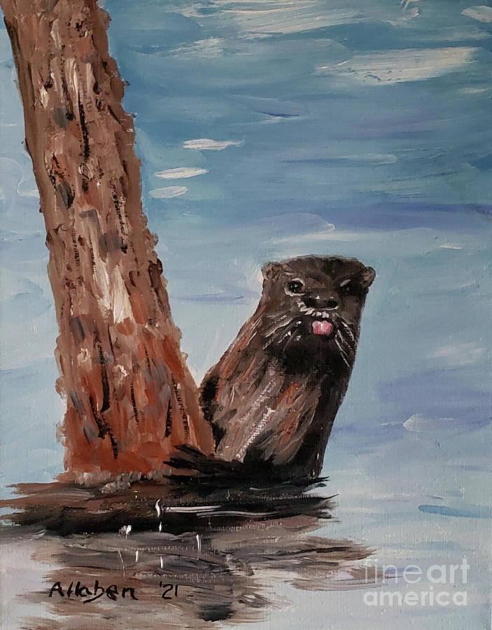 Otter With Attitude Painting by Stanton Allaben