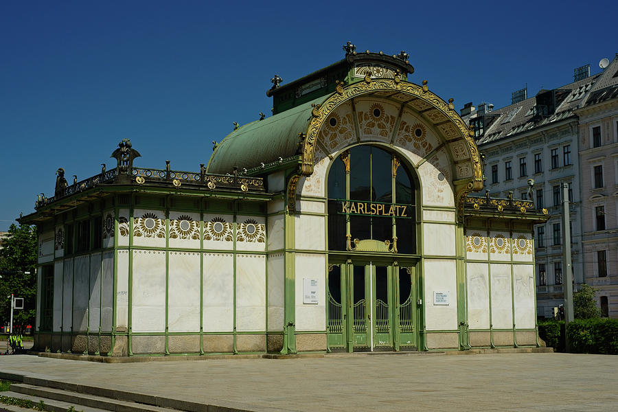 Otto Wagner pavilion Vienna Photograph by Kenneth Sponsler - Fine Art ...